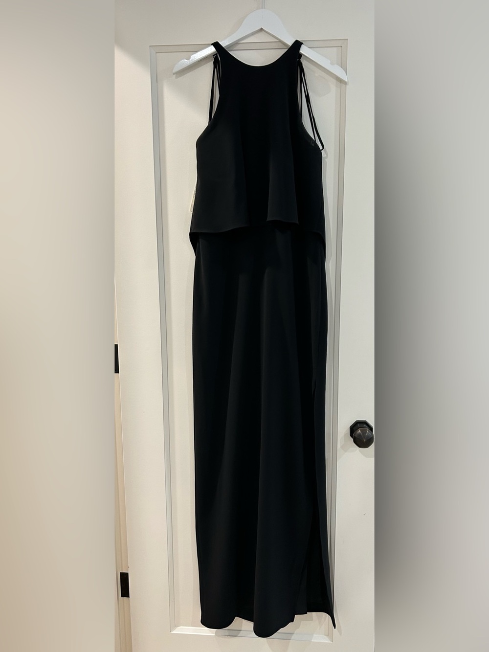 Halston Heritage Black Halter Maxi Gown Size 8